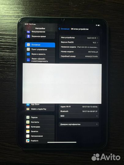 Планшет apple iPad mini 6