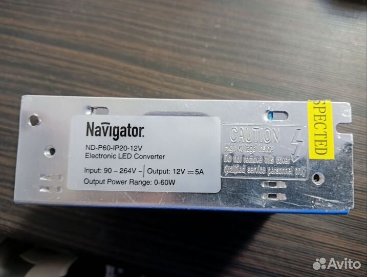 Блок питания для свд.ленты 12В,IP 20, 60Вт