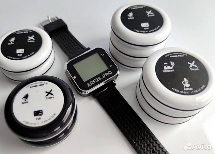 Кнопка вызова официанта в ассортименте с часами