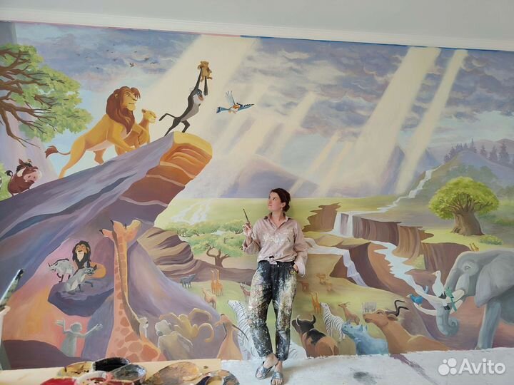 Роспись стен в детской комнате