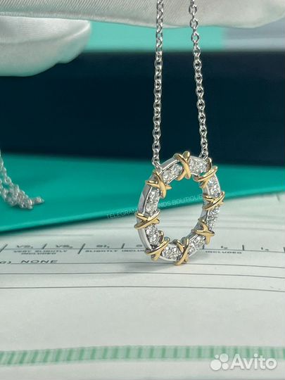 Колье Tiffany & Co бриллианты, золото 750