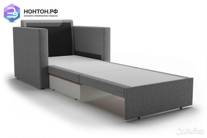 Кресло выкатное Берг рогожка темно-серая