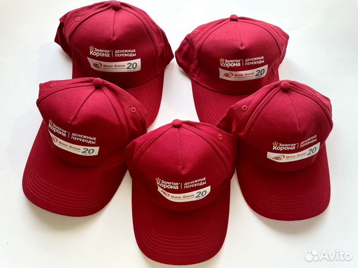Кепки х/б новые красные цена за 5шт