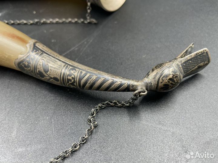 Рог изобилия. Серебро 875.чернь. Кубачи. СССР