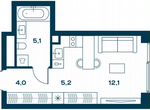 Квартира-студия, 26,4 м², 14/25 эт.