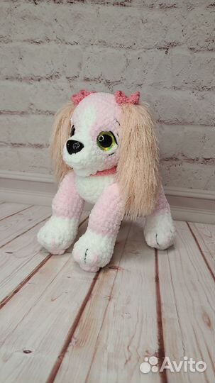 Вязаная игрушка Собака щенок Спаниель
