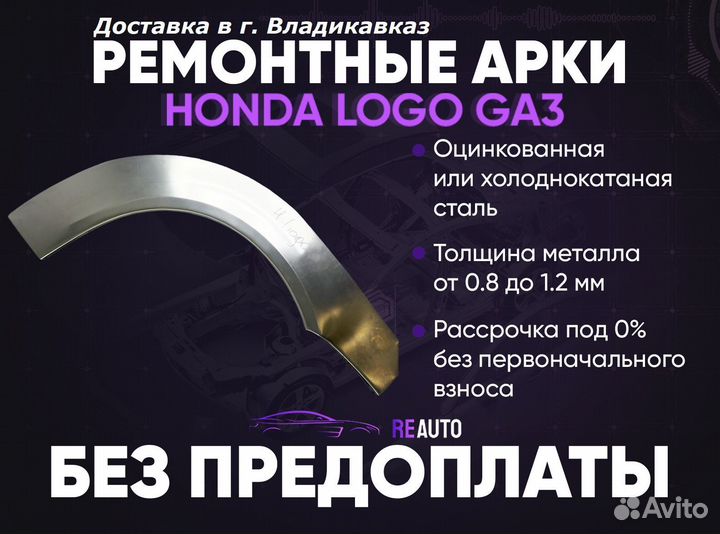 Ремонтные арки на Honda Logo GA3 передние