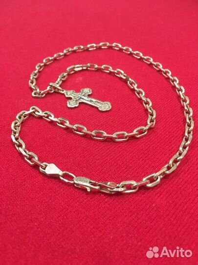 Золотая цепь якорь и крест