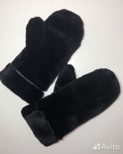 Варежки мужские из меха бобра