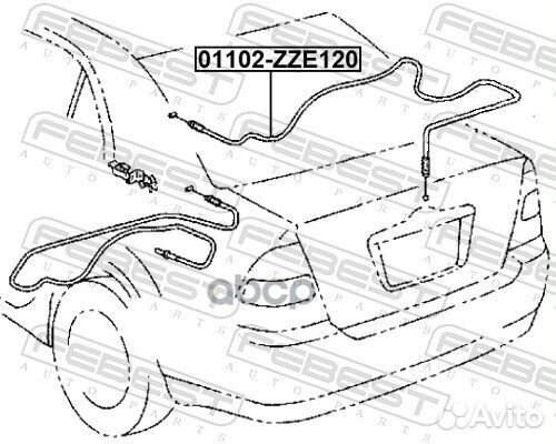 Трос привода замка открывания багажника Toyota