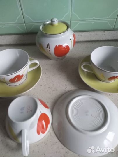 Чайный сервиз СССР Маки