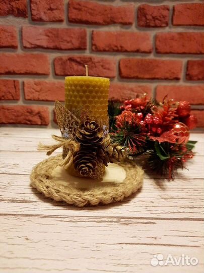 Новогодние свечи из вощины