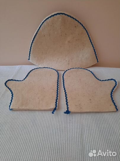 Шапочка и варежки для бани