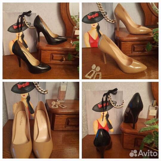 Лодочки лаковые 2 пары, размер 37,38