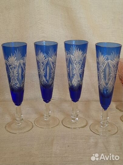Винтаж лафитники бокалы фужеры СССР богемия