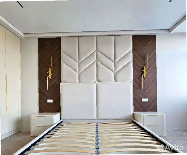 Кровать двуспальная мягкая на заказ