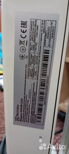 Масляный обогреватель electrolux EOH/M-3105