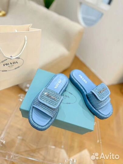 Шлепанцы женские натуральная кожа Prada