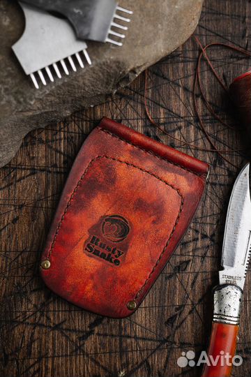 Зажим для купюр из натуральной кожи