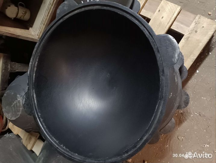 Казан чугунный узбекский + алюминиевая крышка