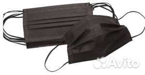 Маска черная медицинская одноразовая 50шт