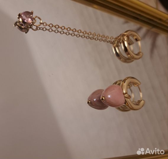 Серьги конго с подвесками