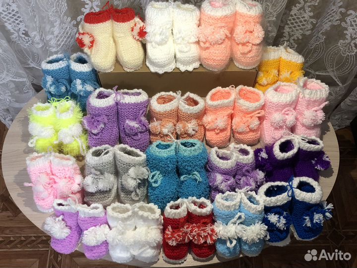 Пинетки вязаные ручной работы