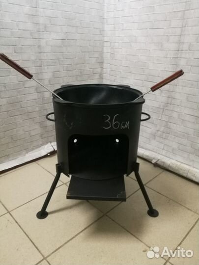 Узбекский казан 10л + Печь 360мм (комплект)