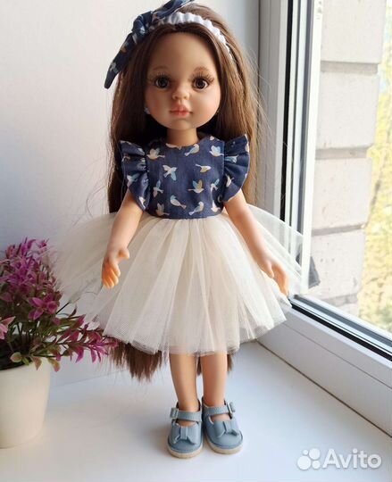 Платье и повязка для куклы Паола Рейна 32-34см