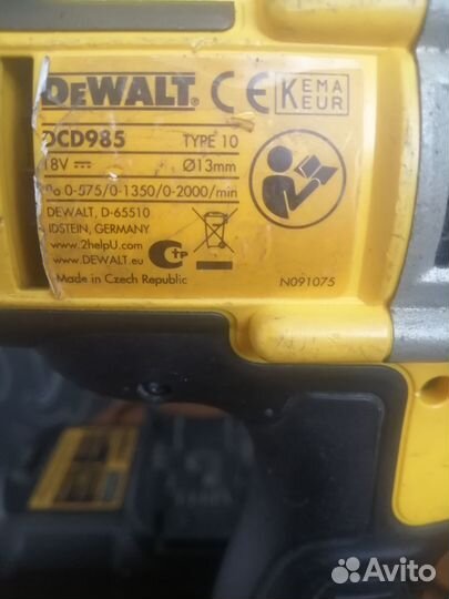 Шуруповерт dewalt dcd 985