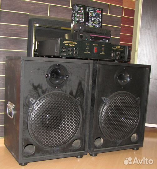 Колонки EVM 1481W Усилитель Микшер-FX99 Микрофон