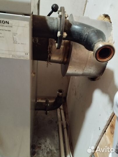 Твердотопливный котел бу + труба дымохода