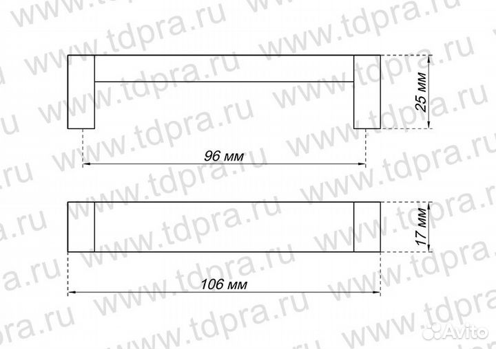 Ручка-рейлинг 96мм С18 мет.+ольха
