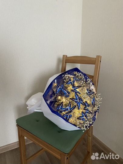 Букет из бабочек светящийся с подстветкой