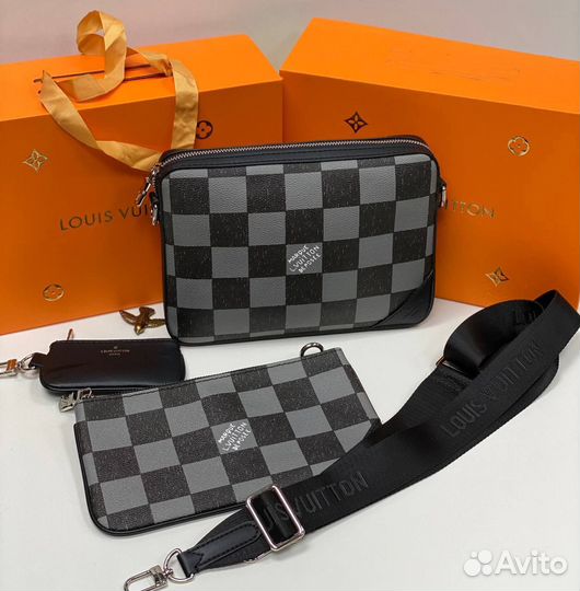 Мужская кожаная сумка 3/1 louis vuitton