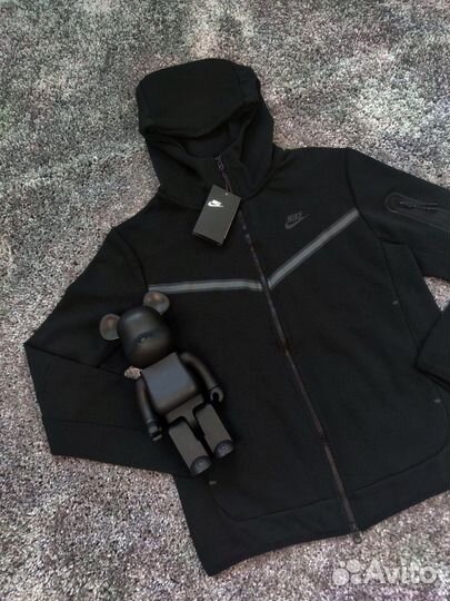 Зип худи nike tech fleece черное