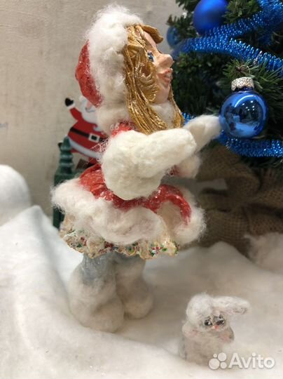 Ватная елочная игрушка