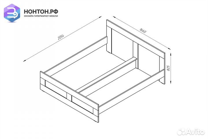 Кровать двуспальная Сириус дуб сонома