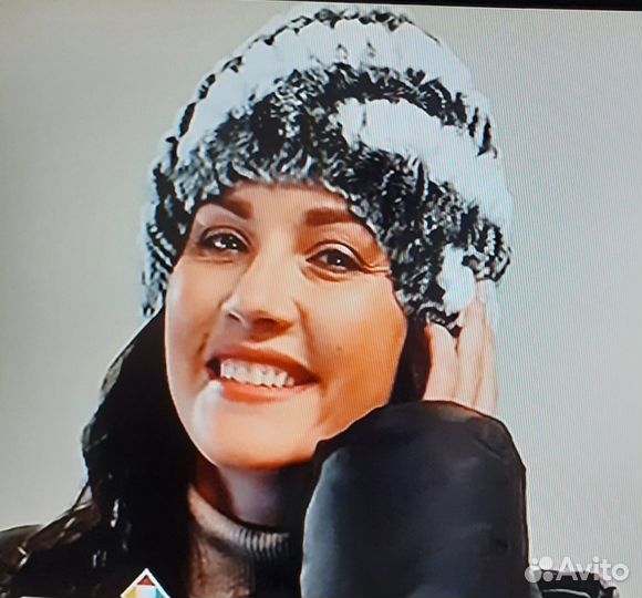 Шапка натуральный мех кролика женская