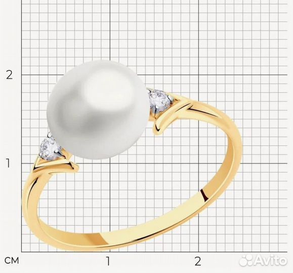 Золотое кольцо 585 с жемчугом