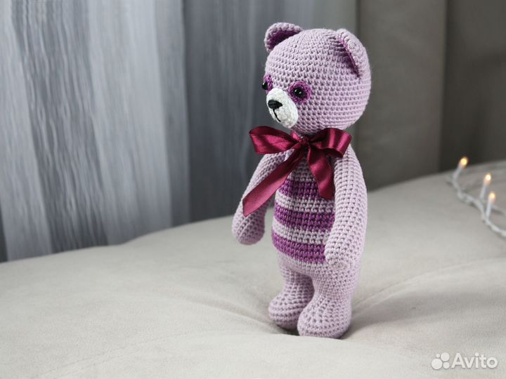 Мишка новый Вязаный медведь Подарок девушке