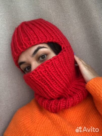 Шапка балаклава вязаная