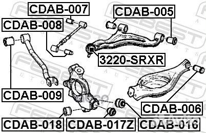 Сайленблок задней цапфы cdab-017Z cdab-017Z Febest