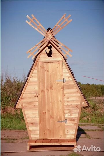 Дачный туалет деревянный ART124