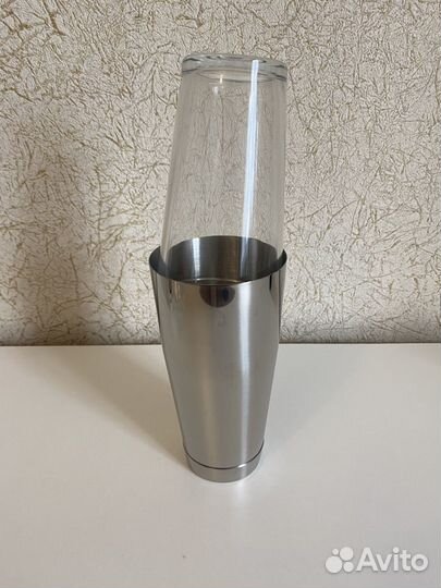 Шейкер 700 мл, нерж/стекло, бостонский