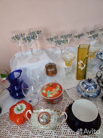 Посуда СССР, чсср, Гжель, фужеры