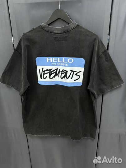 Футболка Vetements oversize hello my name