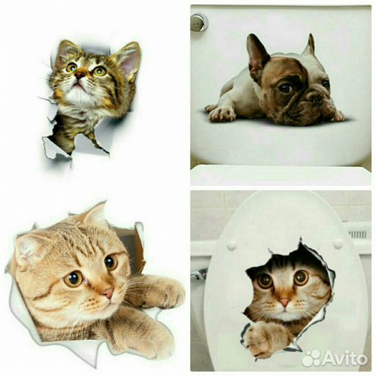 Наклейка стикер Кошки Собаки