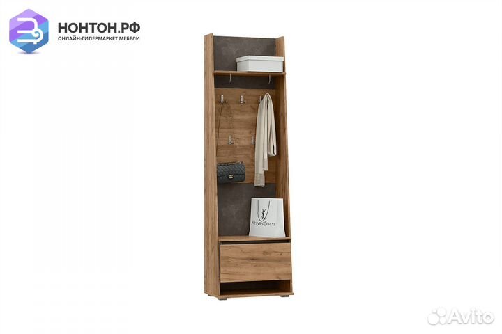 Прихожая Соренто с вешалками дуб крафт / бетон тем