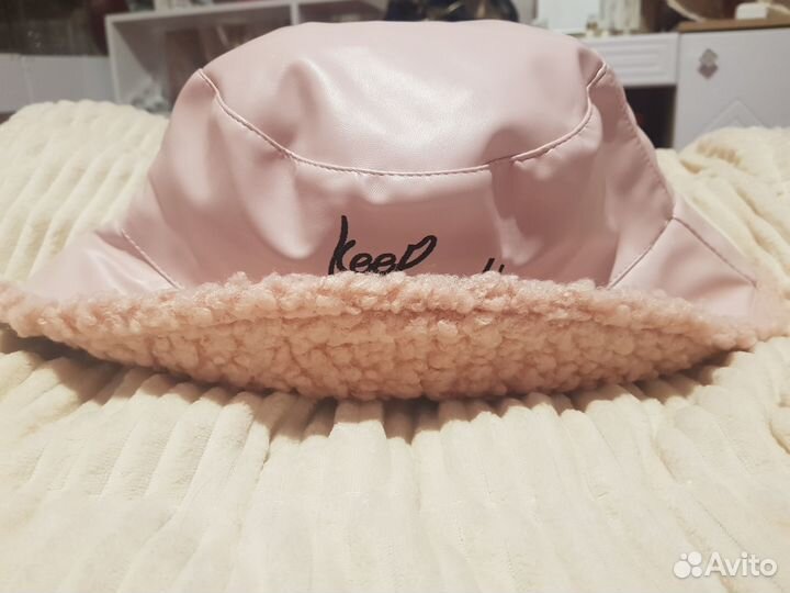 Панама меховая женская,тедди,двусторонняя